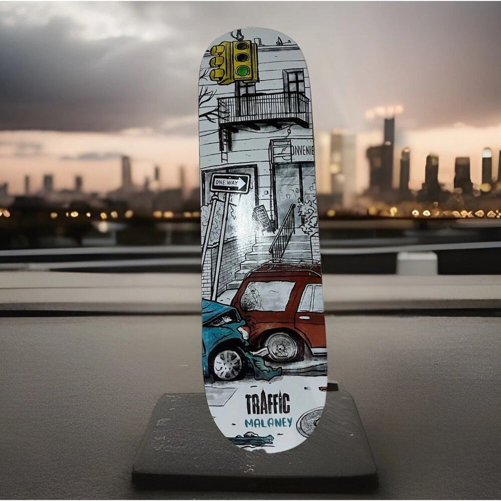 Traffic Skateboards Malaney Pro Deck Car Accident Graphic Wood Skateboard